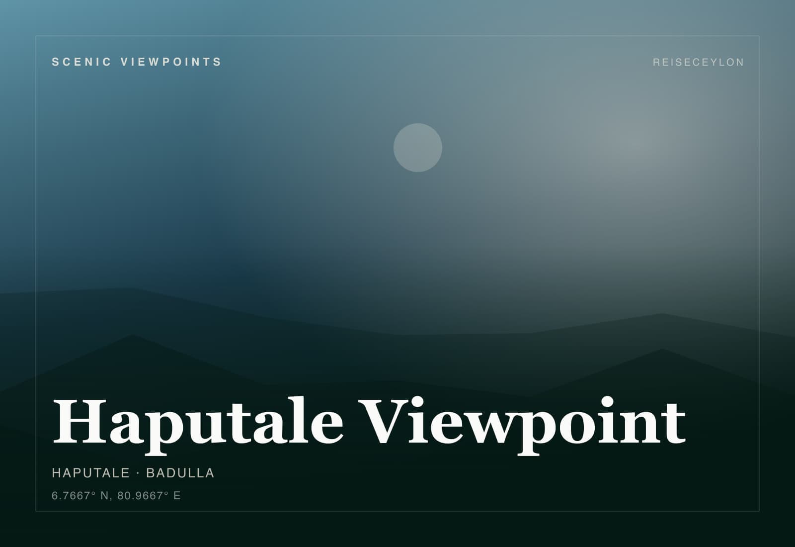 Haputale Viewpoint, Badulla
