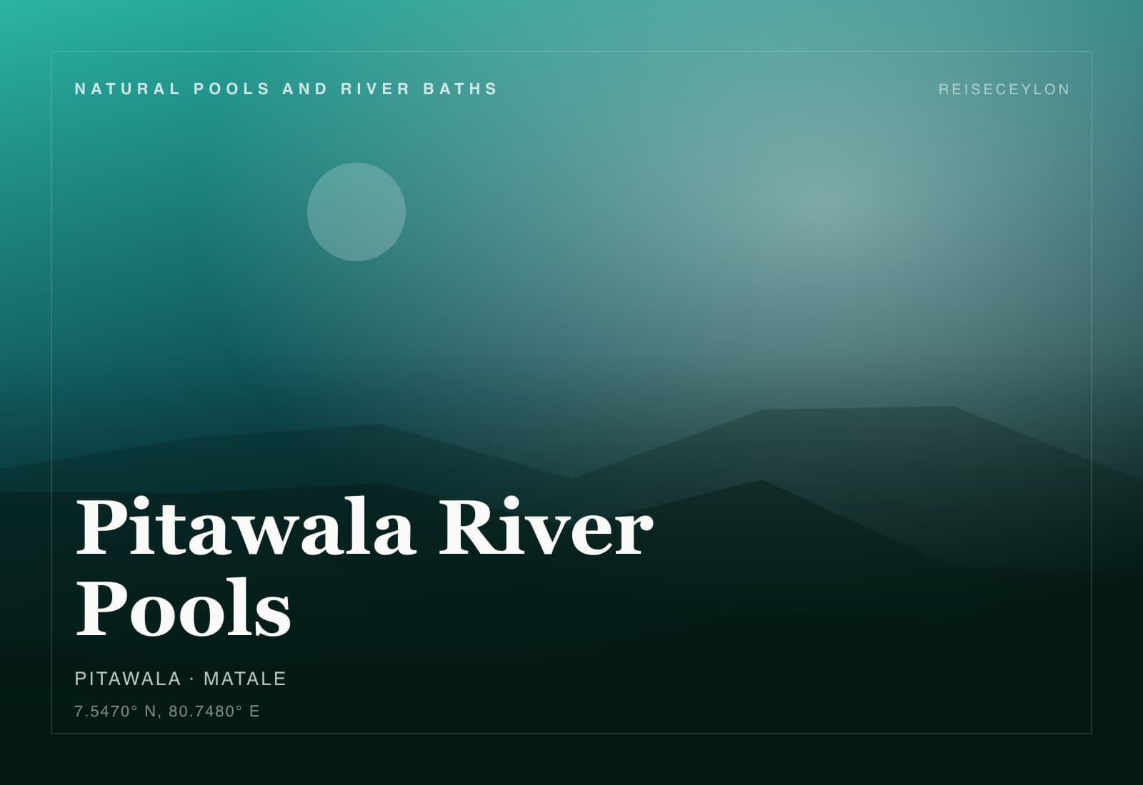 Pitawala River Pools, Matale